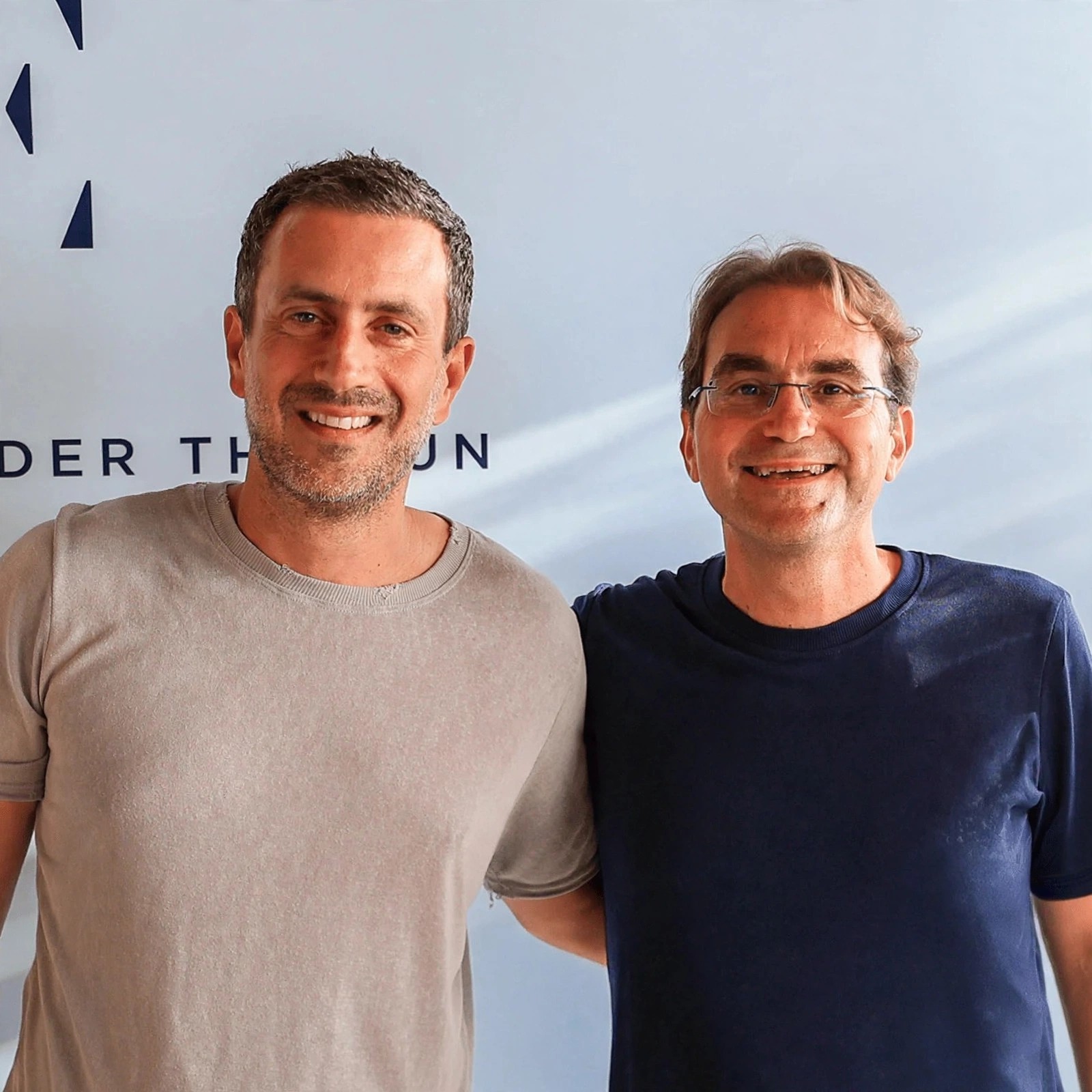 Michael Azoulay and Mickael Bensadoun and the argan leaf under sun